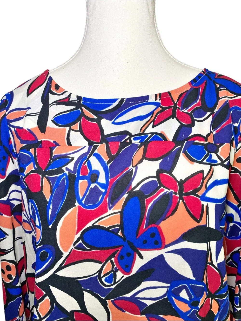 J.Crew Factory Abstract Floral Boatneck Blouse